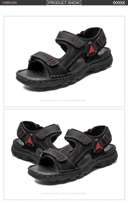 Fashionable non-slip outdoor leather sandals
