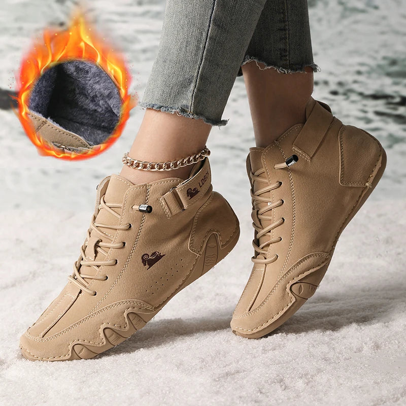 Women’s Winter Ankle Boots – Waterproof, Plush Fur Lined