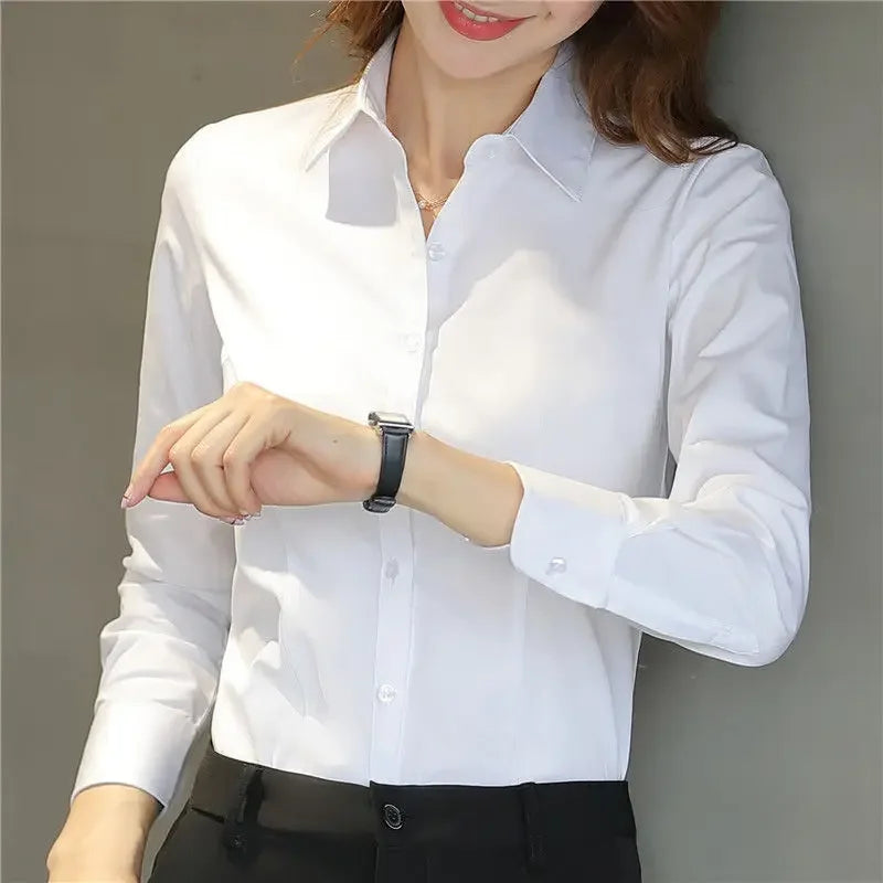 Plus Size White Shirt – Long Sleeve Professional Work Top