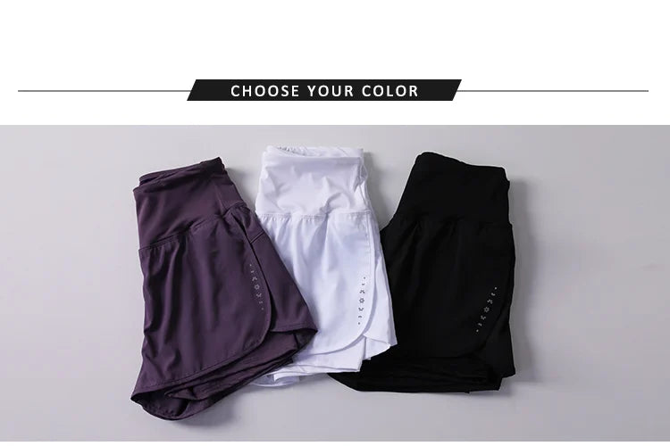Layered sports shorts with pockets for yoga and fitness