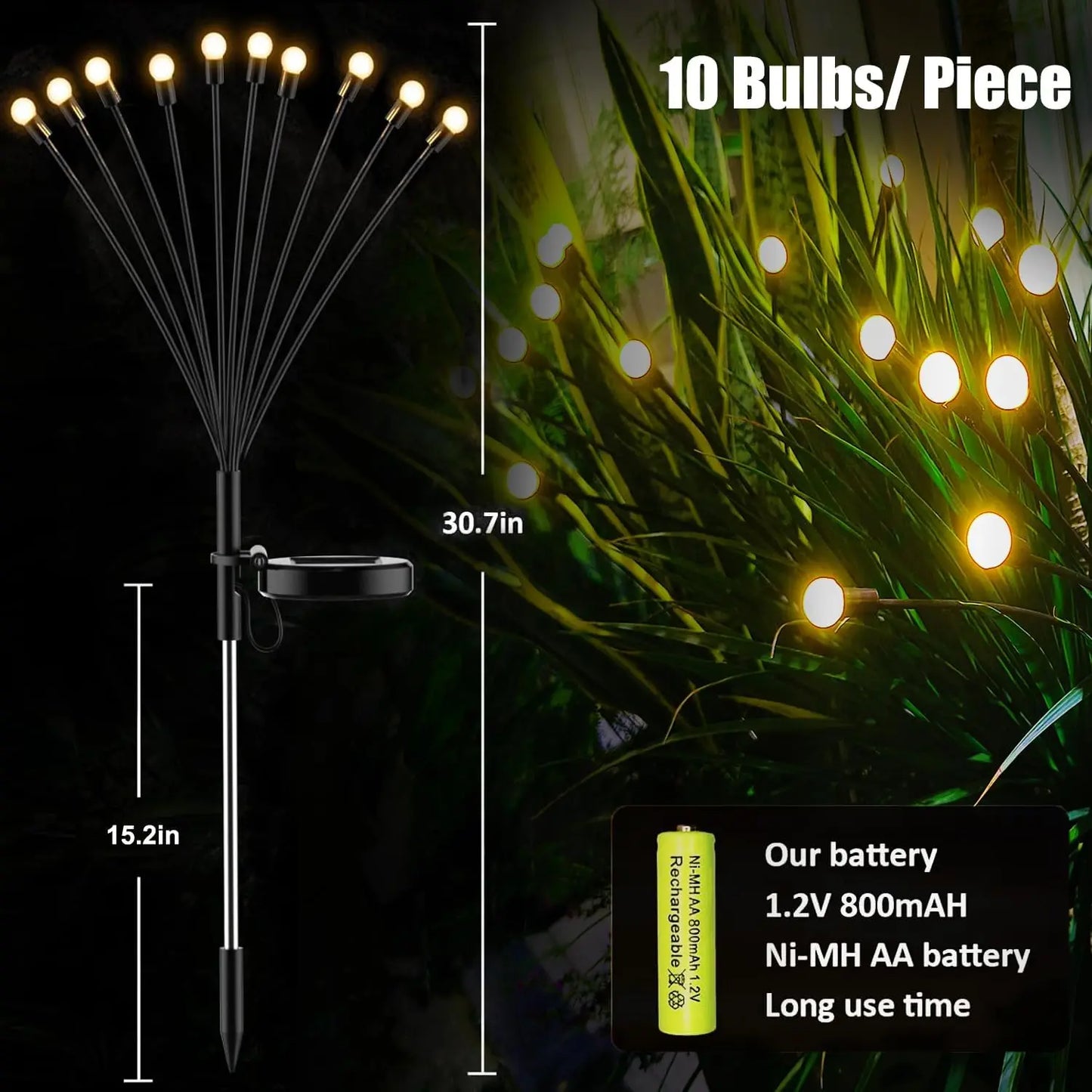 Waterproof solar garden lights for patios, yards, and pathways