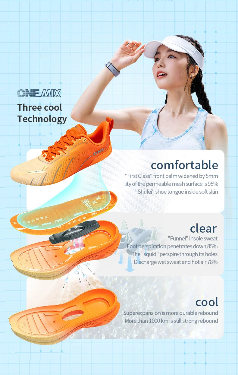 ONEMIX Cushion Running Shoes – Men & Women, Heavy Runner Friendly