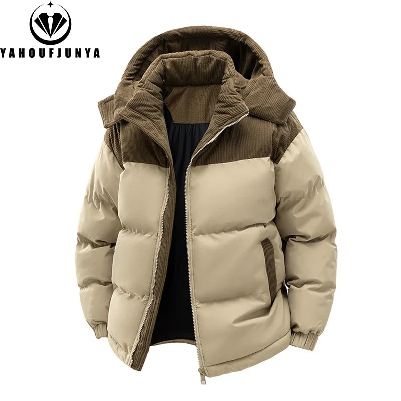 Autumn Winter Men’s Outdoor Removable Hooded Windbreak Jacket