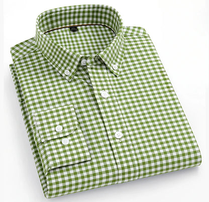 Premium 100% cotton Korean plaid shirt—slim fit, stylish, and comfortable