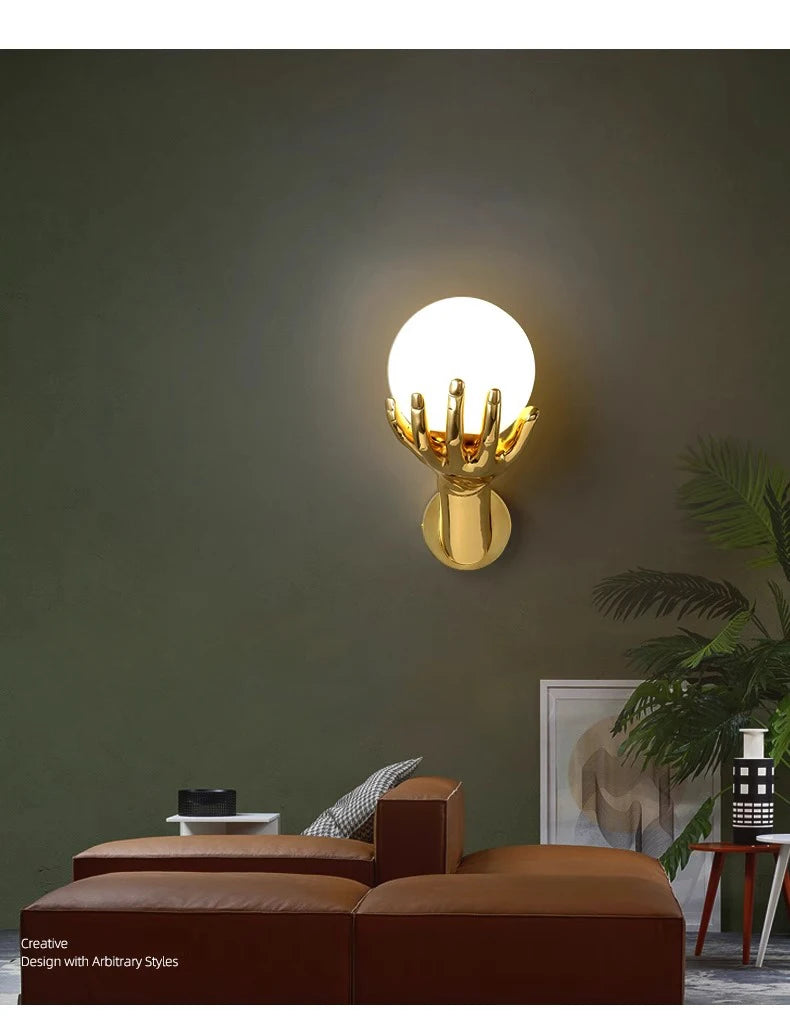 Creative resin and glass bedside wall light for stylish décor