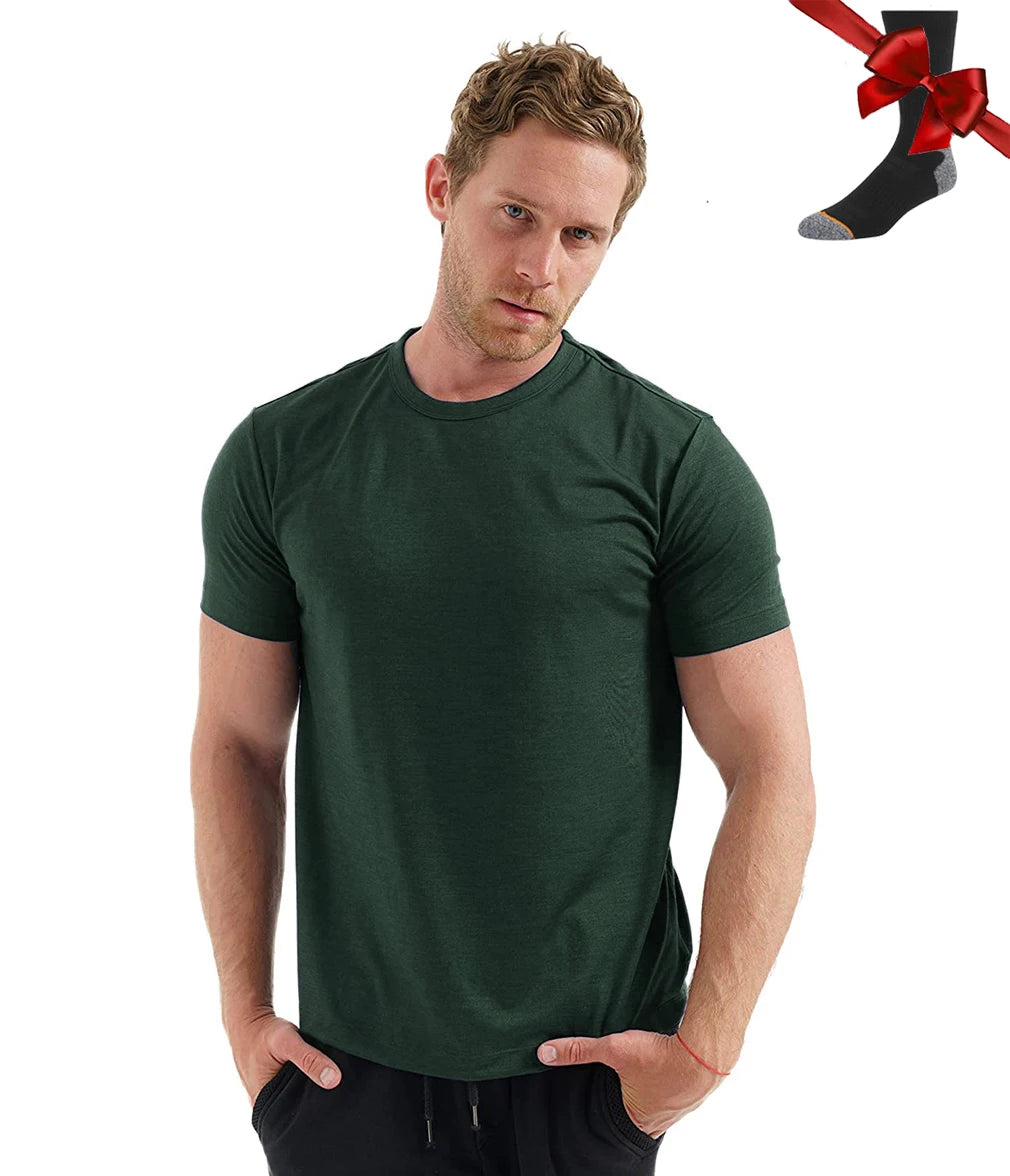 Men’s 100% superfine merino wool base-layer T-shirt