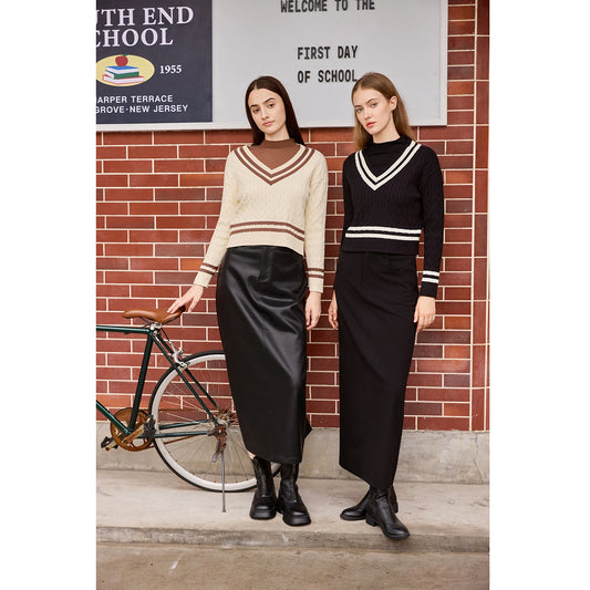 AP Women 2026 Autumn & Winter Knit Patchwork Set