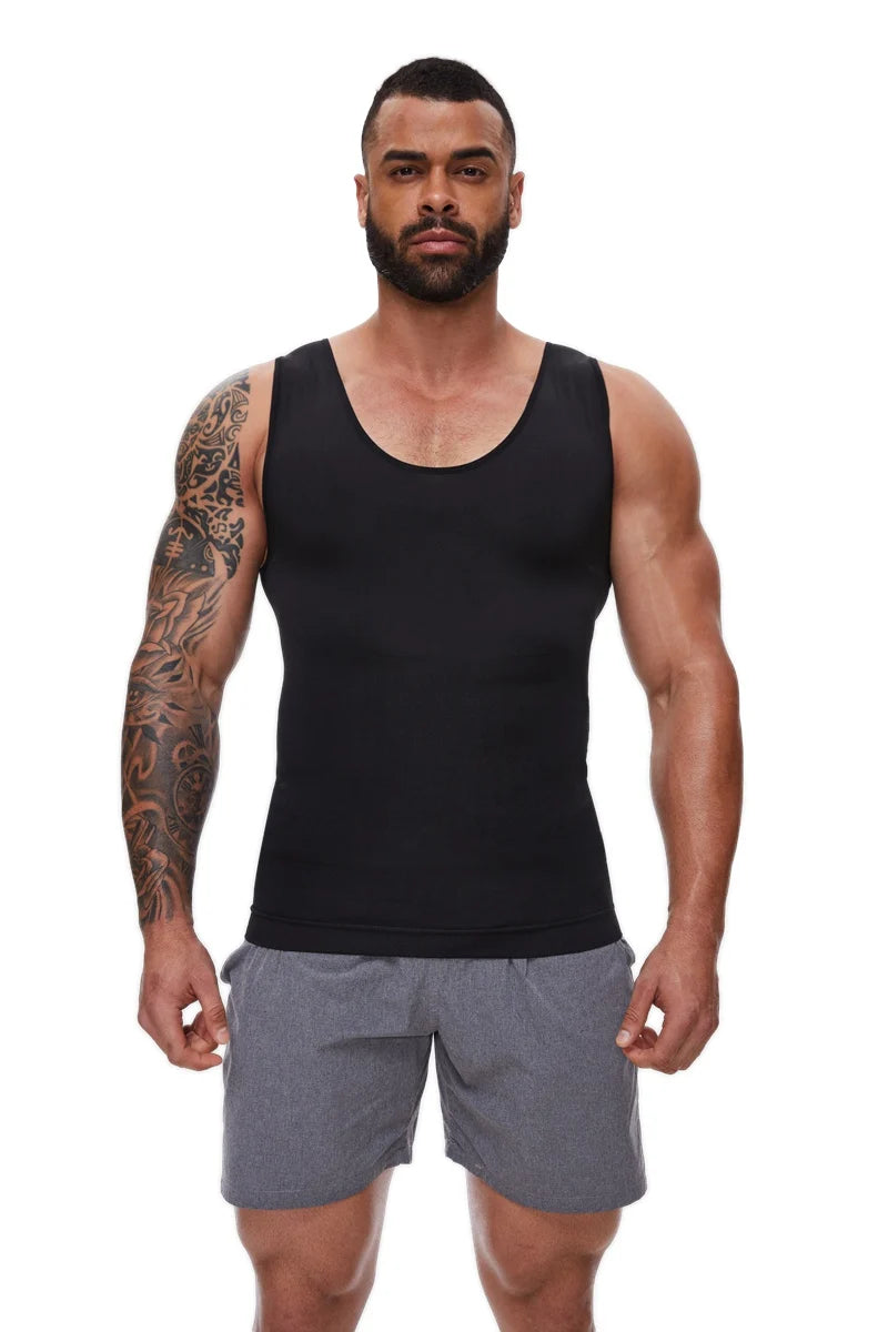 Men’s slim compression top for body shaping