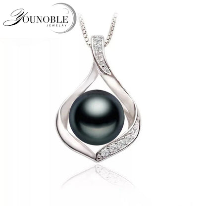 Elegant Pearl Necklace-925 Sterling Silver, Natural Freshwater