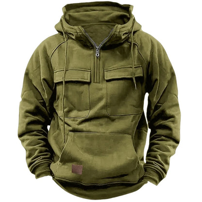 Men’s thick outdoor hooded sweatshirt with pockets