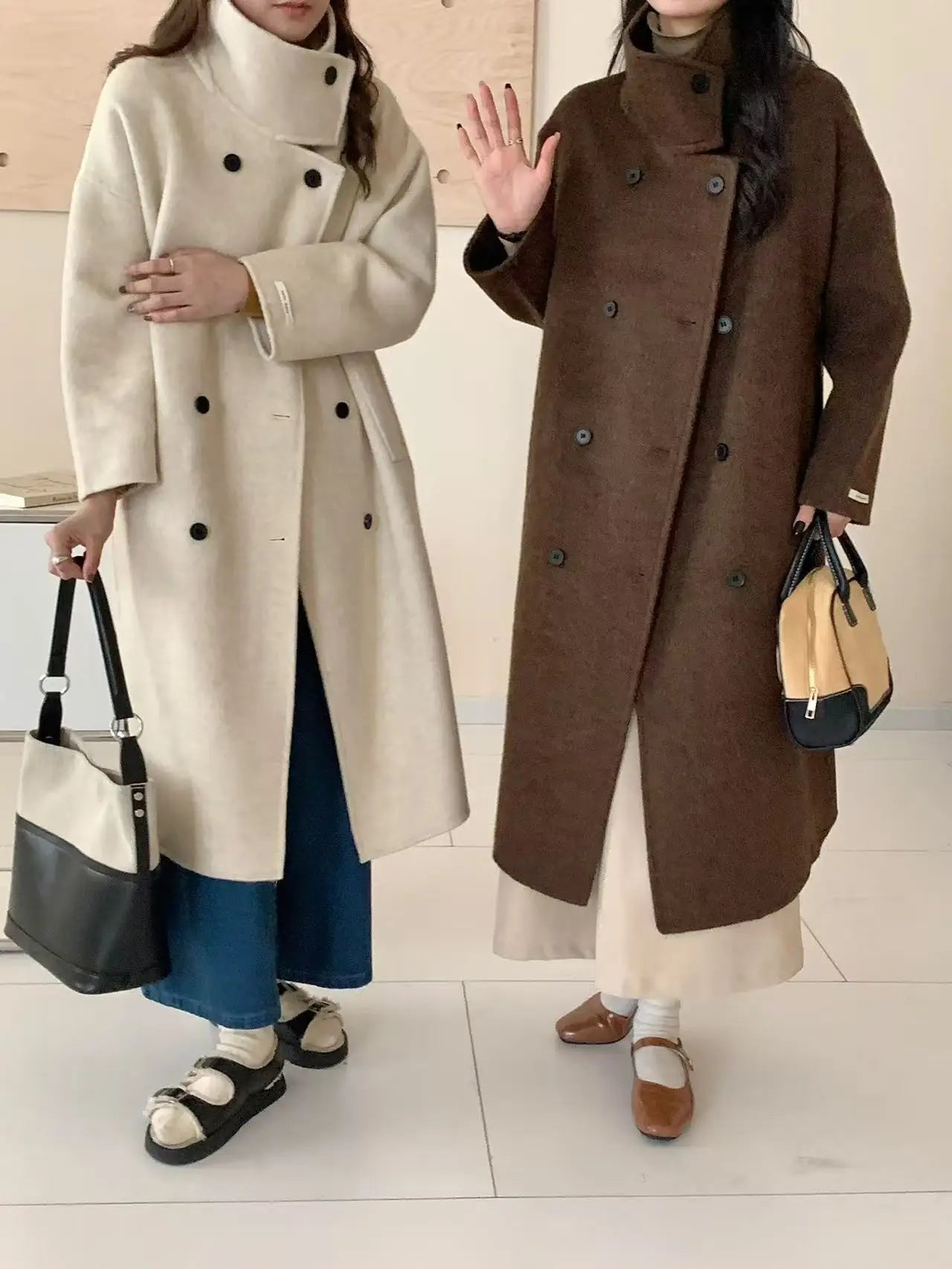 Women’s double-sided cashmere coat