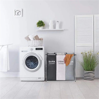 Multi-grid laundry hamper for neat and easy clothes sorting