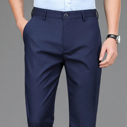 Men’s black stretch smart casual trousers