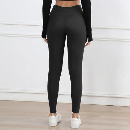 Women’s high-waist fleece leggings, winter warm