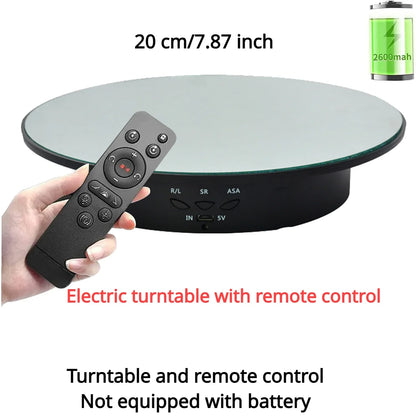 Remote-controlled rotating display for jewelry, collectibles, or video shoots