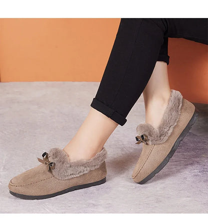 Plush Flat Shoes – Stylish Women’s Winter Casual Footwear