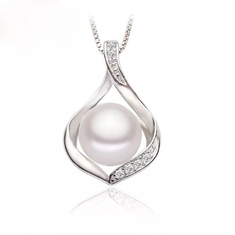 Elegant Pearl Necklace-925 Sterling Silver, Natural Freshwater