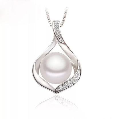 Elegant Pearl Necklace-925 Sterling Silver, Natural Freshwater