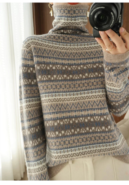 Women’s 100% wool cashmere high-neck sweater