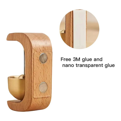Magnetic wood wind-bell with copper chime