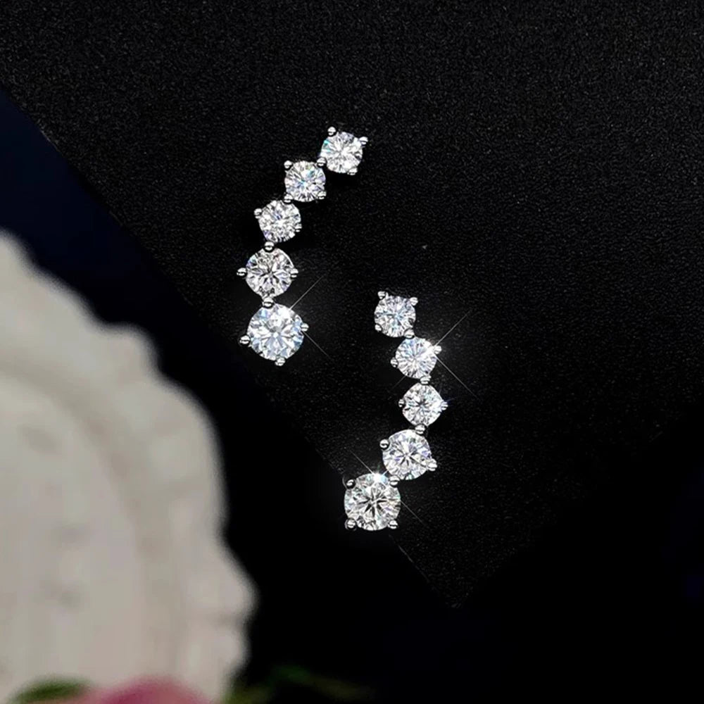 D-Color Moissanite Stud Earrings – 925 Sterling Silver, GRA Certified