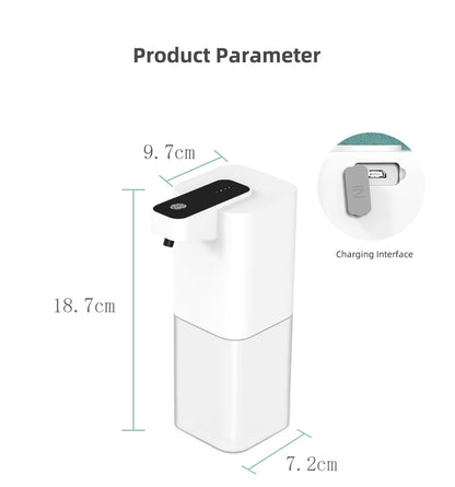 Rechargeable touch-free hand soap dispenser for clean, easy use