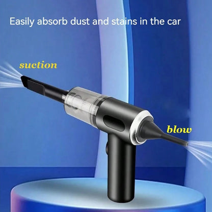 Compact handheld vacuum with suction, blow, and brush functions