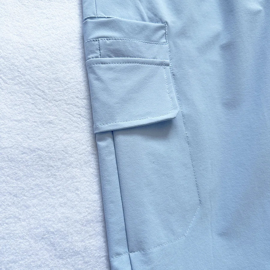 Trendy loose-fit drop-crotch casual trousers