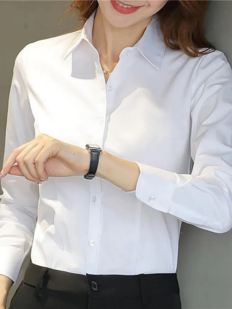 Plus Size White Shirt – Long Sleeve Professional Work Top