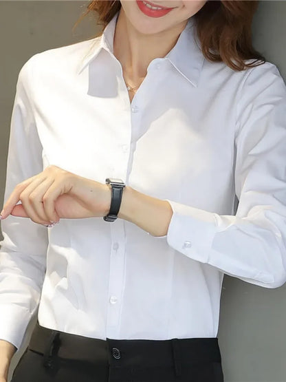 Plus Size White Shirt – Long Sleeve Professional Work Top