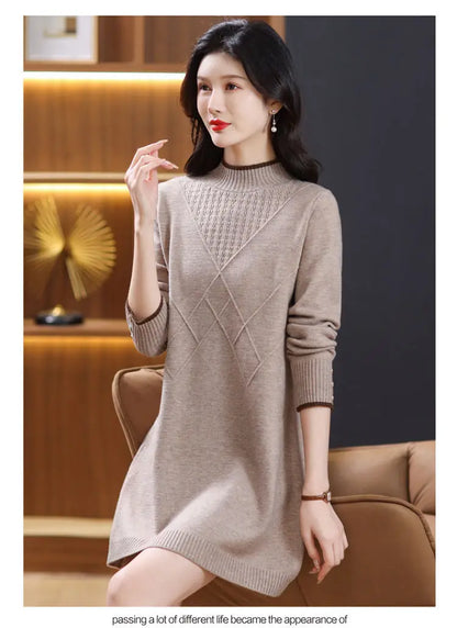 Women’s long-sleeve turtleneck knit sweater