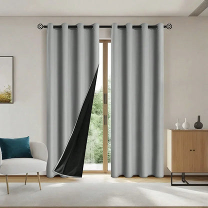Privacy Drapes for Bedroom, Living Room,100% Blackout Curtains with Grommets.