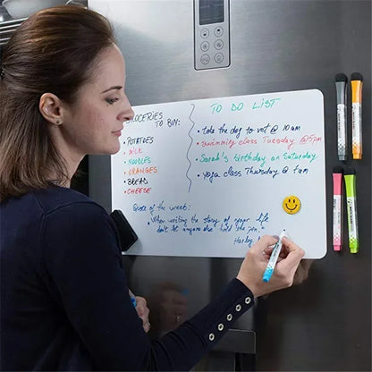 Magnetic dry erase board for fridge—perfect for reminders and memos