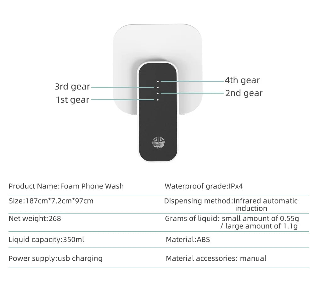 Rechargeable touch-free hand soap dispenser for clean, easy use