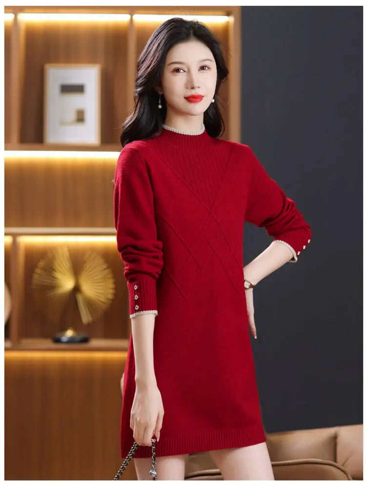 Women’s long-sleeve turtleneck knit sweater