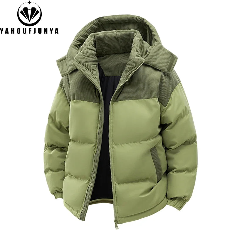 Autumn Winter Men’s Outdoor Removable Hooded Windbreak Jacket