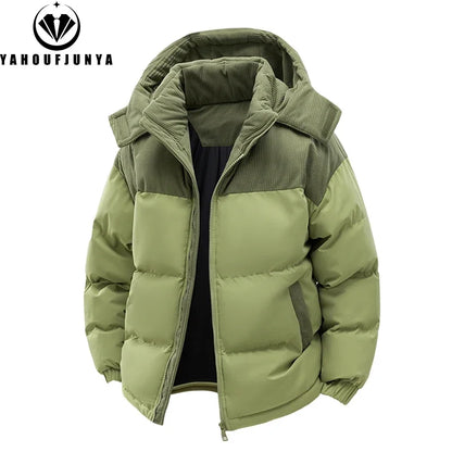 Autumn Winter Men’s Outdoor Removable Hooded Windbreak Jacket