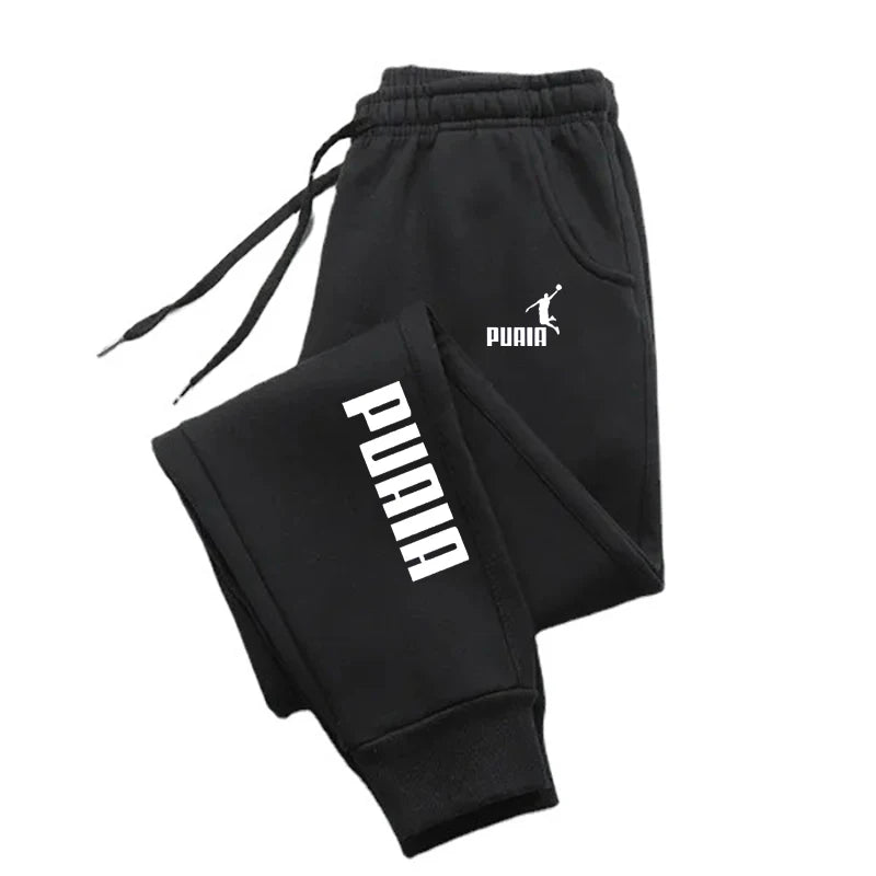 Men’s printed joggers, loose fit, autumn/winter streetwear