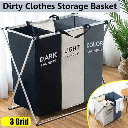 Multi-grid laundry hamper for neat and easy clothes sorting