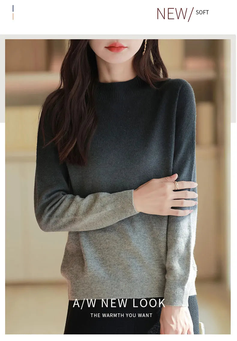 Women’s thick fine wool gradient sweater