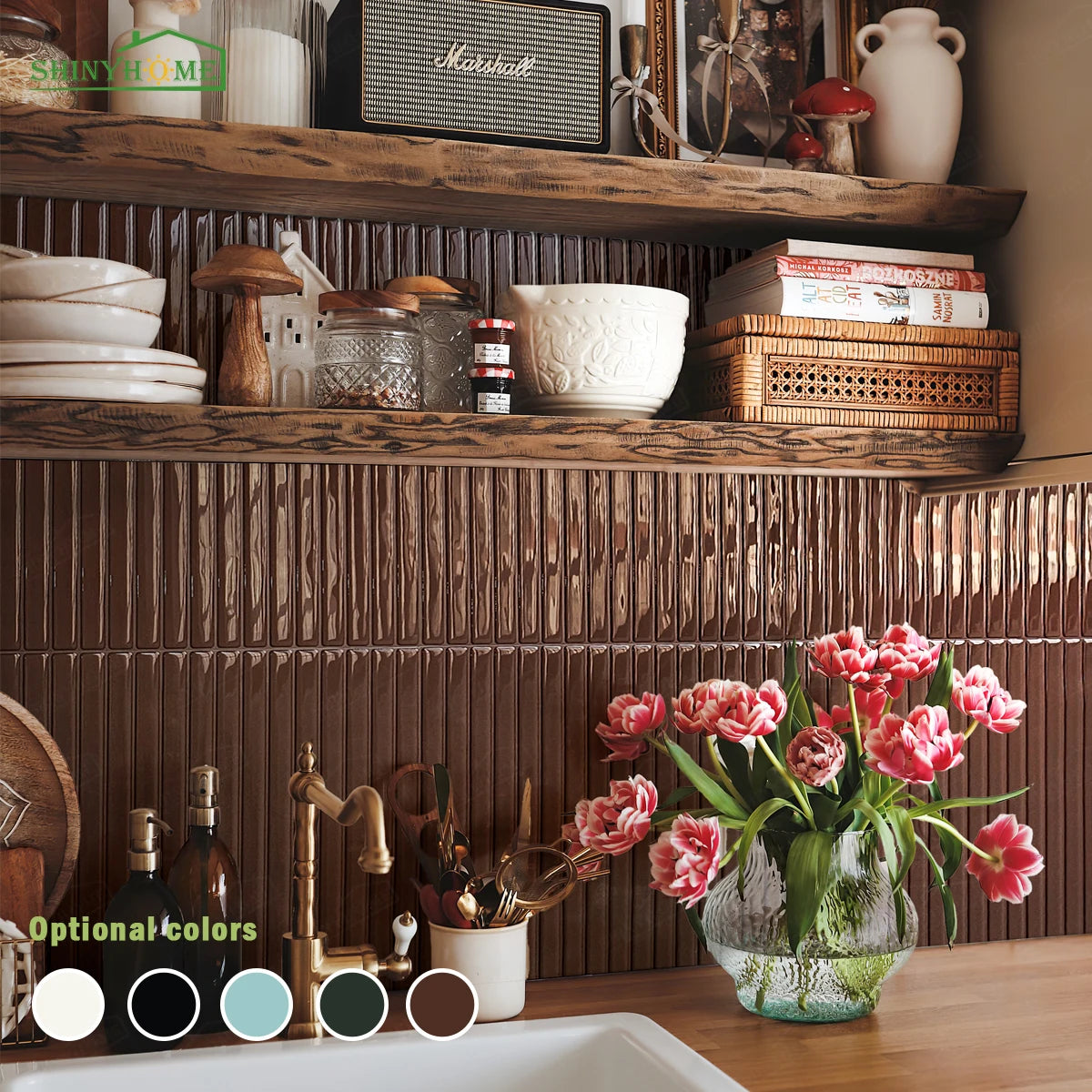 Thickened kitchen splashback stickers—peel-and-stick design