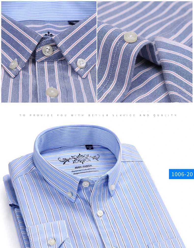 Men’s 100% cotton plaid shirt, stylish slim design for office or casual