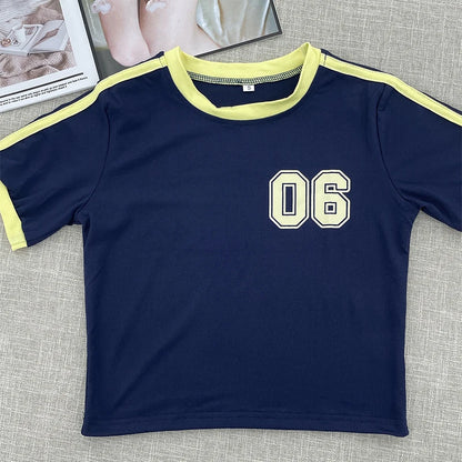 Fashionable retro Brazil print streetwear crop top