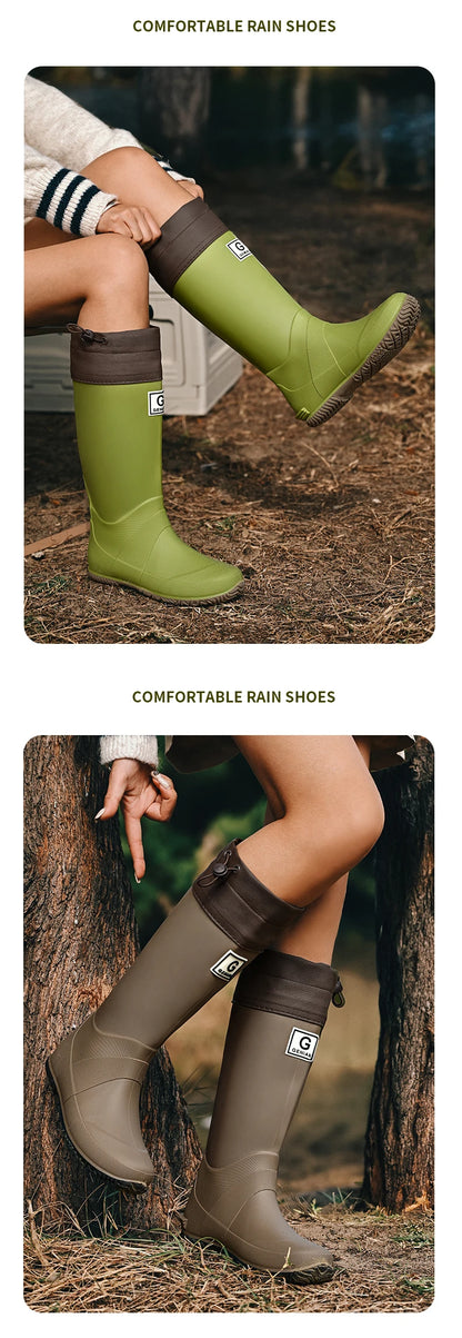 Non-slip fleece-lined rain boots for men & women