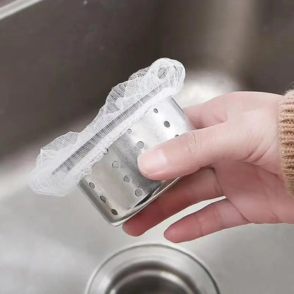Durable stainless steel drain filter with fine mesh design; fits most sink drain holes