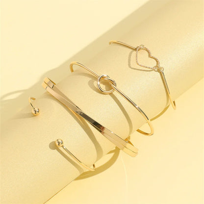 4PCS Stainless Steel Bracelets – Woven Twist Bangles