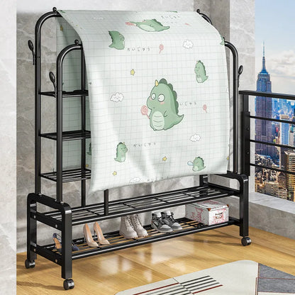 Freestanding clothes organizer for easy drying and hanging clothes