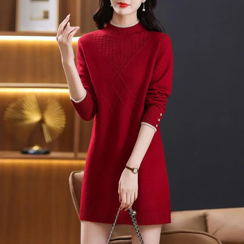 Women’s long-sleeve turtleneck knit sweater