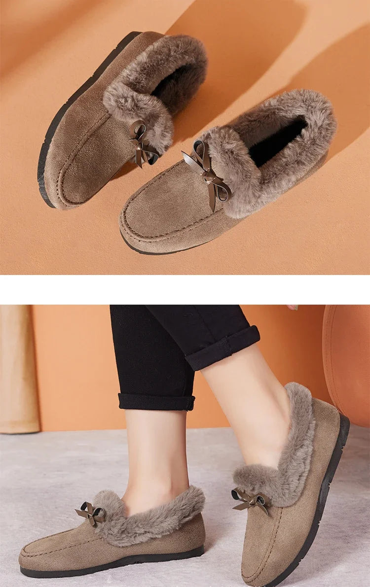 Plush Flat Shoes – Stylish Women’s Winter Casual Footwear