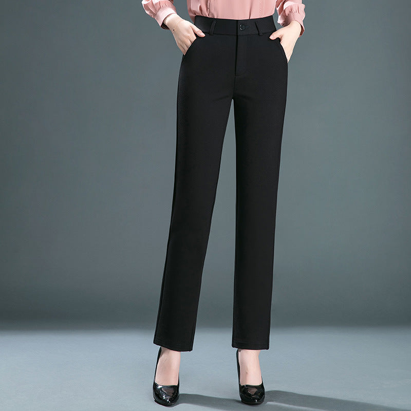 Women’s high-waist stretch casual trousers